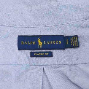 RALPH LAUREN ポロベア シャツ 長袖 刺繍 コットン S 水色 ライトブルー /AN27