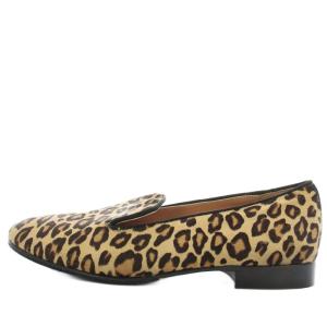 FABIO RUSCONI ハラコ パンプス レオパード ヒョウ柄 オペラシューズ 36 茶 ベージュ /G