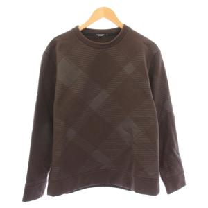 スウェット トレーナー 長袖 クルーネック 裏起毛 ストレッチ ロゴ M 茶 ブラウン /BB