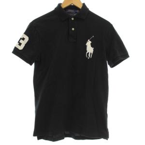 ポロシャツ カットソー ビックポニー 刺繍 半袖 S 黒 ブラック 710688969001 /OR JS