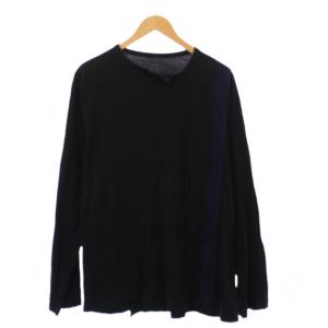 Tシャツ カットソー ロンT 長袖 アシンメトリー 3 ブラック GZ-T14-809 /KH