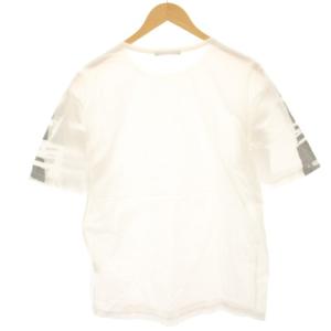 ISSEY MIYAKE MEN Tシャツ カットソー 袖総柄 半袖 2 白 ホワイト ME93JK153 /HN