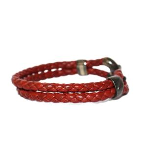 BOTTEGA VENETA イントレチャート レザーブレスレット ブラウン /KH OH