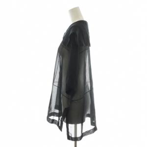 LE CIEL BLEU セットアップ シャツ ブラウス 半袖 フレアスカート ロング丈 シースルー シアー 36 34 黒 ブラック