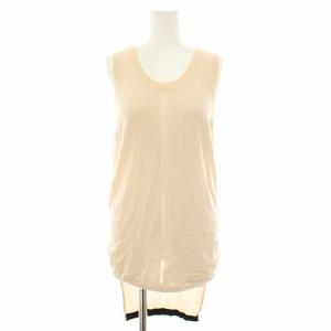 ニットタンクトップ カットソー ノースリーブ ダメージ加工 36 ベージュ 21-21-161029 /YT