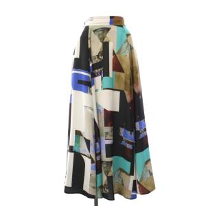 パターンコラージュフレアスカート ロング 総柄 F マルチカラー HAL05032TR /TK