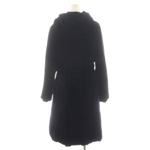 ANTEPRIMA ダウンコート ロング丈 フード ベルベット アウター 38 紺 ネイビー /AN49