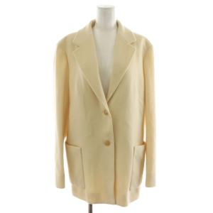 テーラードジャケット シングル ウール カシミア混 44 白 ホワイト /AN34