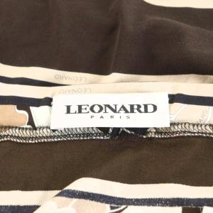 LEONARD フレアスカート ひざ丈 シルク 絹 40 茶 ブラウン /AN20