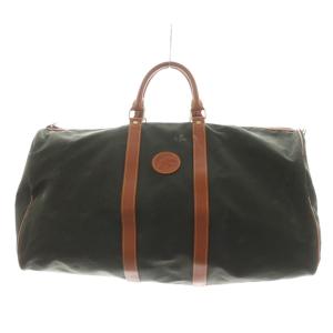 ボストンバッグ ハンドバッグ 総柄 キャンバス レザー カーキ 茶 ブラウン /AN9