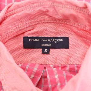 COMME des GARCONS HOMME シャツ 長袖 チェック柄 コットン S ピンク HJ-B010 /AN50