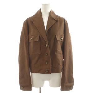 ジャケット ラメ コットン 44 茶 ブラウン /AN32