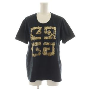 Tシャツ カットソー 半袖 ロゴ L ゴールド色 黒 ブラック 71 8877 54 /AN26