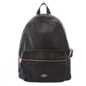 チャーリー リュックサック デイパック レザー ロゴ ワンカラー 黒 ブラック F29004 /BB