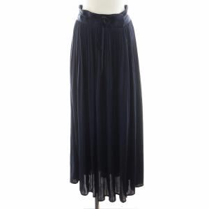 Pleated Long Skirt フレアスカート ロング丈 2 紺 ネイビー MM19SS-SK713