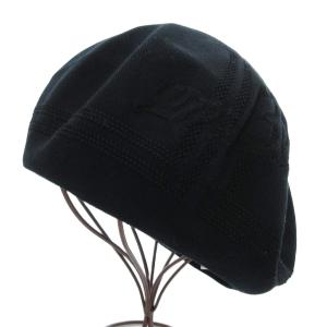 美品 ベレー帽 ロゴ S-M 黒 ブラック /BS