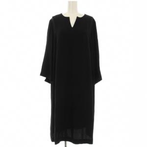 ワンピース ロング 長袖 スリットネック 13 黒 ブラック B1242XALA21 /OR