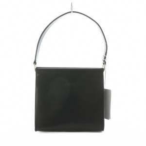 タグ付き ハンドバッグ レザー ブラック /NQ