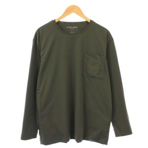Tシャツ ロンT 長袖 クルーネック ストレッチ ロゴ L カーキ /BB
