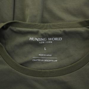 HUNTING WORLD Tシャツ ロンT 長袖 クルーネック ストレッチ ロゴ L カーキ /BB