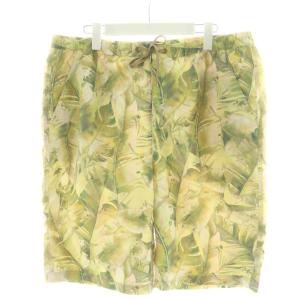 ショートパンツ ハーフパンツ イージーパンツ 総柄 L 緑 グリーン 黄 イエロー 91PT03 /AN58