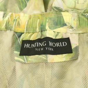 HUNTING WORLD ショートパンツ ハーフパンツ イージーパンツ 総柄 L 緑 グリーン 黄 イエロー 91PT03 /AN58