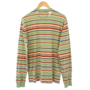 RRL ラルフローレン Tシャツ ロンT 長袖 ストレッチ ボーダー柄 L 緑 グリーン マルチカラー /BB