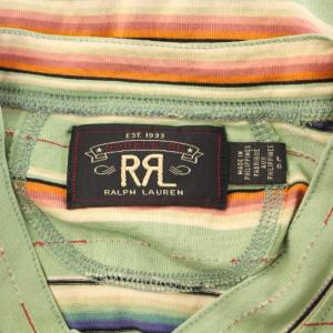 RRL ラルフローレン Tシャツ ロンT 長袖 ストレッチ ボーダー柄 L 緑 グリーン マルチカラー /BB