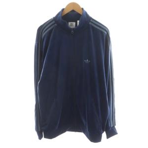 BECKENBAUER BEROA JACKET トラックジャケット ロゴ ベロア L 青 ブルー JM2269