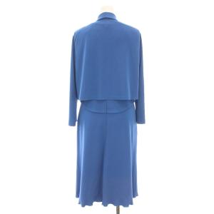 jun ashida セットアップ 上下 ショート丈 ジャケット ノースリーブ ワンピース ロング S 青 SJ6151 SO6151