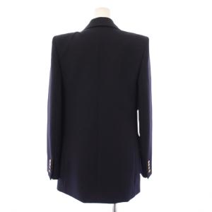 SAINT LAURENT PARIS 22年製 グレイン・ド・プードル シングルブレストジャケット F36 ネイビー 728768