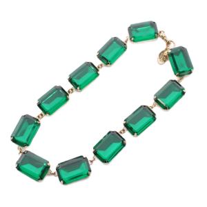 ネックレス ラインストーン 大粒 ビジュー グリーン /YM