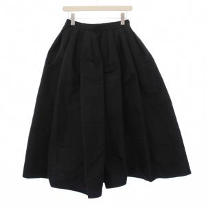 フレアスカート 無地 42 ブラック