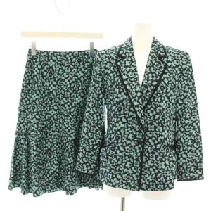 スーツ セットアップ 上下 テーラードジャケット シングル パイピング 7 スカート ひざ丈 フレア 9