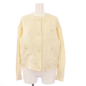 タグ付き FUMANA ノーカラージャケット リネン J34 アイボリー 23604101316 /KH