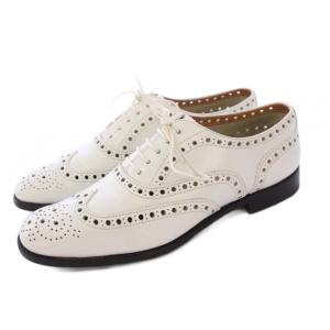 BURWOOD ドレスシューズ ウイングチップ レザー レースアップ 36 ホワイト /KH