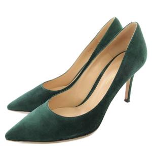 スエード パンプス ハイヒール 35.5 緑 グリーン /G