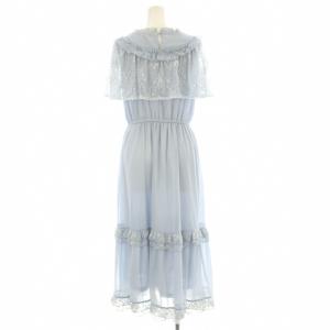 axes femme ヴィンテージ風サマードレス ワンピース ロング レース ケープ 半袖 F 水色 CI341X29 /OR