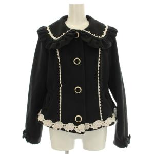 kawaii ビックカラー ジャケット TS443X06S フリル 薔薇柄 M 黒 ブラック /G