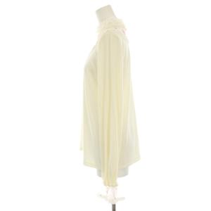 PINK HOUSE チュール使いハイネックカットソー 長袖 レース切替 フリル 刺繍 3 アイボリー A2123UP0573