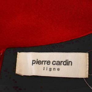 Pierre Cardin ノースリーブ ワンピース 851704-53 バイカラー ひざ丈 ウール 44 赤 オレンジ /G