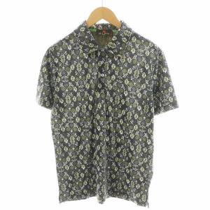 ポロシャツ 半袖 花柄 L カーキ /AN10