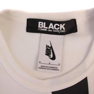 BLACK COMME des GARCONS ナイキ NIKE Tシャツ カットソー 半袖 クルーネック スウッシュ M 白 黒 FA180103SAA