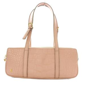 トートバッグ クロコ型押し ピンク