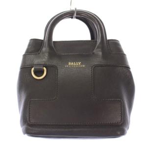 ハンドバッグ ミニ レザー ロゴ プリント 黒 ブラック /BB