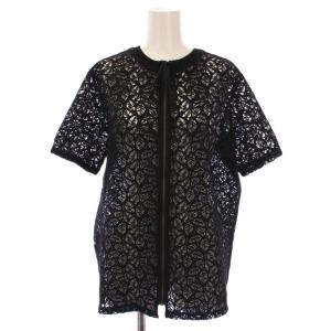 レースジャケット 半袖 ジップアップ 38 黒 /BM