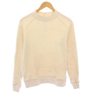 Waffle Mid neck ワッフルミッドネック ニット セーター 長袖 ストレッチ S アイボリー