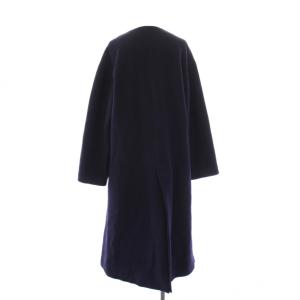 heliopole MANTCO ノーカラーコート アウター ロング丈 ウール 38 紺 ネイビー /BB