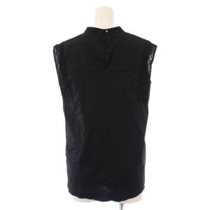 TOMORROWLAND collection ショルダーエンブロイダリー コンビネーションブラウス シャツ ノースリーブ 36 黒 13-01-31-01715