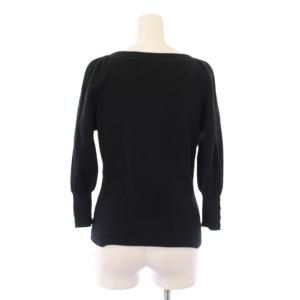 M'S GRACY ニット セーター 長袖 クルーネック ストレッチ リボン 38 黒 ブラック /BB